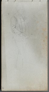 Caderno de desenho, página 03: Estudo de figura. de Jean Louis Ernest Meissonier