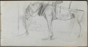 Sketchbook, página 06: Estudo de um cavalo de Ernest Meissonier