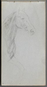 Sketchbook, página 07: Estudo de um cavalo de Ernest Meissonier