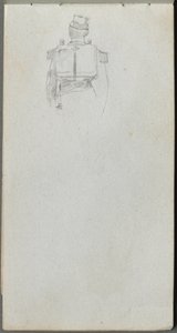 Caderno de desenho, página 08: Estudo de um soldado por trás. de Jean Louis Ernest Meissonier
