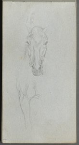 Sketchbook, página 09: Estudo de um cavalo de Ernest Meissonier