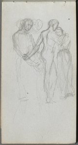 Sketchbook, página 10: Figuras abraçando de Ernest Meissonier