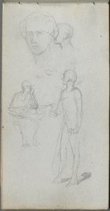 Sketchbook, página 12: Figuras múltiplas de Ernest Meissonier