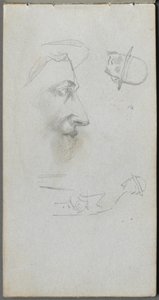 Caderno de desenho, página 14: Figuras. de Jean Louis Ernest Meissonier