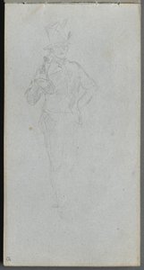 Sketchbook, página 15: Estudo de um soldado de Ernest Meissonier