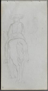 Sketchbook, página 19: Estudo de uma figura a cavalo vista por trás de Ernest Meissonier