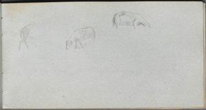 Sketchbook, página 20: Estudo de animais de Ernest Meissonier