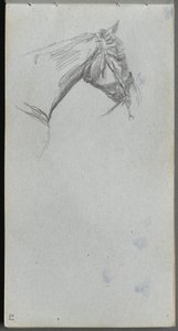 Sketchbook, página 21: Estudo de um cavalo de Ernest Meissonier