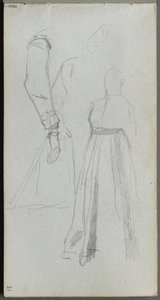 Caderno de desenho, página 31: Estudo de figuras. de Jean Louis Ernest Meissonier