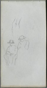 Caderno de desenho, página 32: Estudo de figuras. de Jean Louis Ernest Meissonier