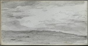 Sketchbook, página 34: Estudo de paisagem de Ernest Meissonier