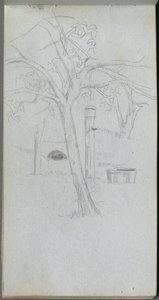 Sketchbook, página 36: Estudo de árvore de Ernest Meissonier