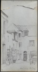 Caderno de desenho, página 39: Cena de rua. de Jean Louis Ernest Meissonier