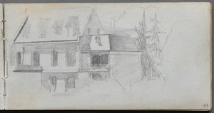 Sketchbook, página 49: Estudo arquitetônico de Ernest Meissonier