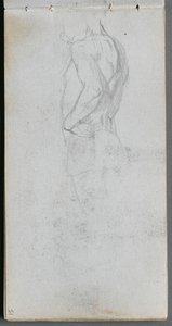 Caderno de desenho, página 51: Estudo de figura. de Jean Louis Ernest Meissonier