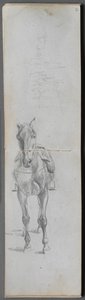 Caderno, páginas 56 e 57: Estudo de um cavalo. de Jean Louis Ernest Meissonier