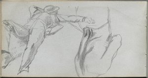 Sketchbook, página 58: Figura reclinada e Figura por trás