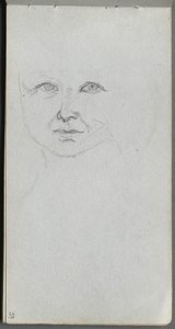 Sketchbook, página 59: Estudo de um rosto de Ernest Meissonier