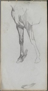 Caderno de desenho, página 66: Estudo de um cavalo. de Jean Louis Ernest Meissonier