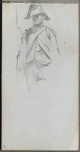 Sketchbook, página 67: Estudo de um soldado de Ernest Meissonier