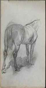 Caderno de desenho, página 76: Estudo de um cavalo. de Jean Louis Ernest Meissonier