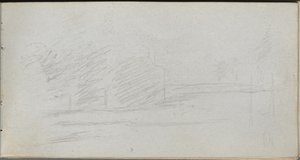 Caderno de desenho, página 78: Estudo da paisagem. de Jean Louis Ernest Meissonier