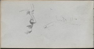 Sketchbook, página 80: Estudo de rostos de Ernest Meissonier