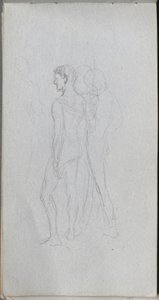 Sketchbook, página 92: Dois nus de Ernest Meissonier
