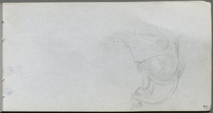 Sketchbook, página 93: Estudo de uma sela de Ernest Meissonier