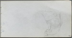 Caderno de desenho, página 93: Estudo de uma sela. de Jean Louis Ernest Meissonier