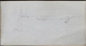 Caderno de desenho, página 94: Seascape. de Jean Louis Ernest Meissonier