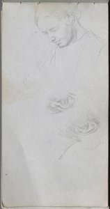 Sketchbook, página 96: Estudo de um rosto, orelhas