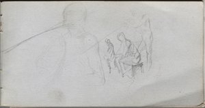 Sketchbook, página 98: Estudo de figuras de Ernest Meissonier