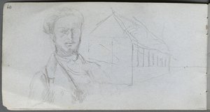 Caderno de desenho, página 99: Estudo da figura, construção. de Jean Louis Ernest Meissonier