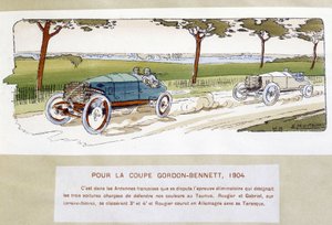 Corrida: Gordon Bennett Cup (Gordon-Bennett) em 1904 - sorteio por Ernest Montaut (1878-1909).