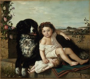 Retrato de uma menina com um cachorro, 1879