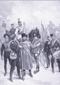 Tipos de soldados russos, ilustração fromCassells História da Guerra Russo-Japonesa Vol 1, c.1900 de Ernest Prater