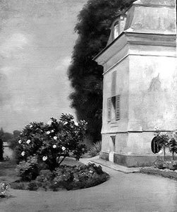 O jardim e a casa em Queue-en-Brie