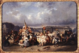 Carnaval place de la Concorde, atual 8º arrondissement, entre 1840 e 1845 (óleo sobre tela) de Ernest Seigneurgens