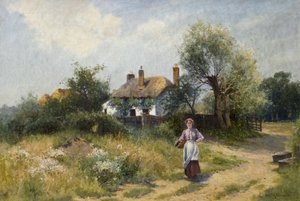 Paisagem com Cottage mulher, final do século XIX e XX