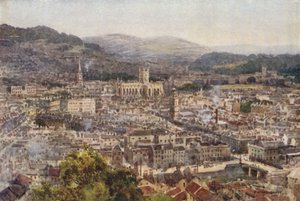 Banho de Beechen Cliff (cor litho) de Ernest William Haslehust