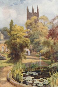 Jardim Botânico e Torre Magdalen (cor litho)