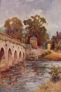 Ponte Clopton, Stratford-on-Avon (lito a cores) de Ernest William Haslehust