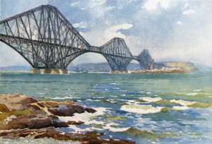 Ponte Forth e Costa de Fife (cor litho) de Ernest William Haslehust