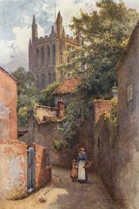 Gwynne Street do local de nascimento de Nell Gwynne (lito colorido) de Ernest William Haslehust