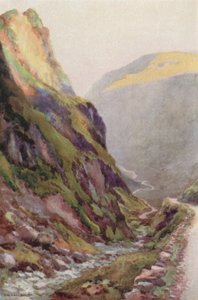 Honister Pass Dawn (cor litho) de Ernest William Haslehust