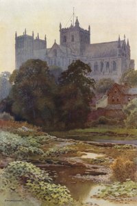 Ripon Minster do rio (cor litho) de Ernest William Haslehust