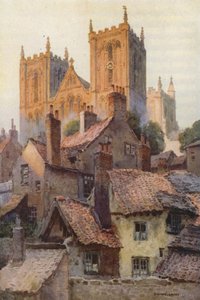 Ripon: The Minster from the Old Town (lito colorido) de Ernest William Haslehust