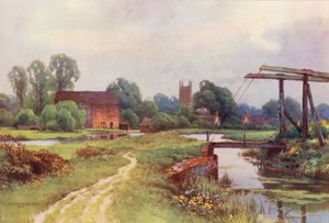 Rio Tamisa: Cricklade (litografia a cores) de Ernest William Haslehust