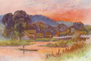 Rio Tamisa: Streatley (litografia a cores) de Ernest William Haslehust